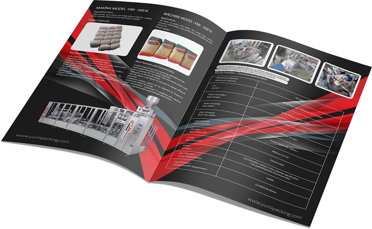 Yumi Packing paketleme sistemleri katalog kapağı